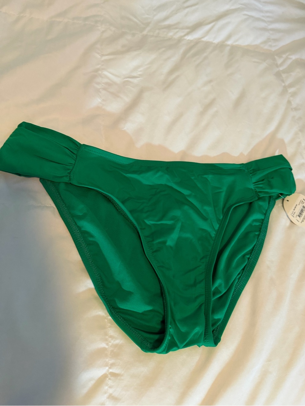 STYLUS Green Bikini Bottom with Side Gather